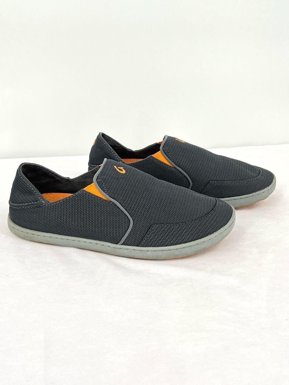 OluKai Nohea Mesh Dark Shadow Slip On Shoes Gray Orange Men’s US 9